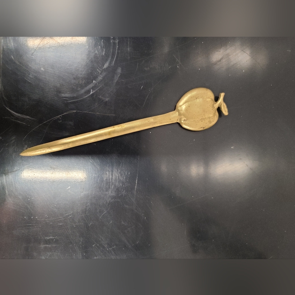 Brass apple letter opener